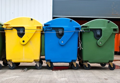 Skip being delivered to a residential area in Marylebone