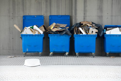 Construction site with organized waste removal in Marylebone