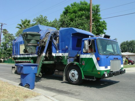Electric low-emission van from a local skip hire company