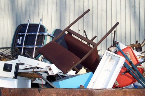 Construction site in Marylebone with waste management professionals