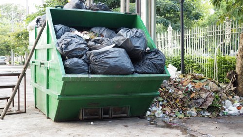 Different sizes of domestic skip containers